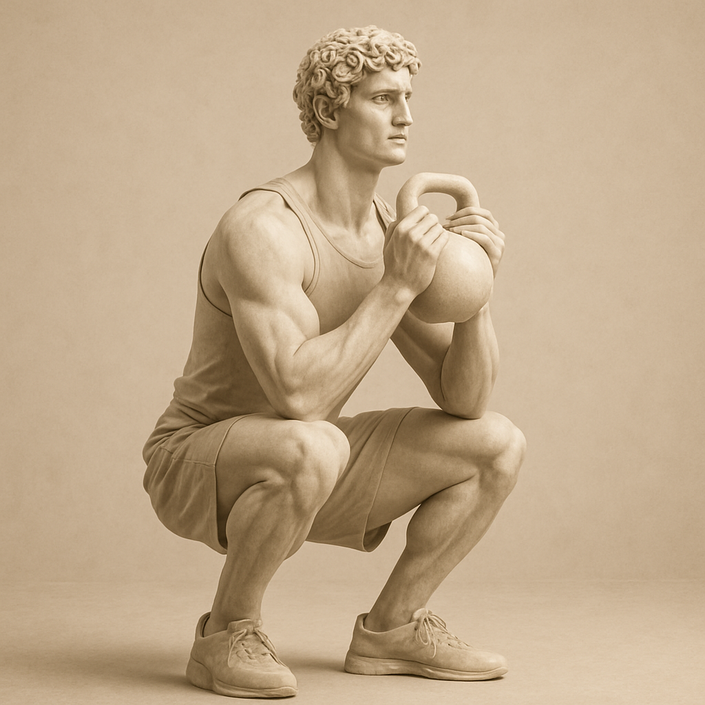 Goblet squat exercise