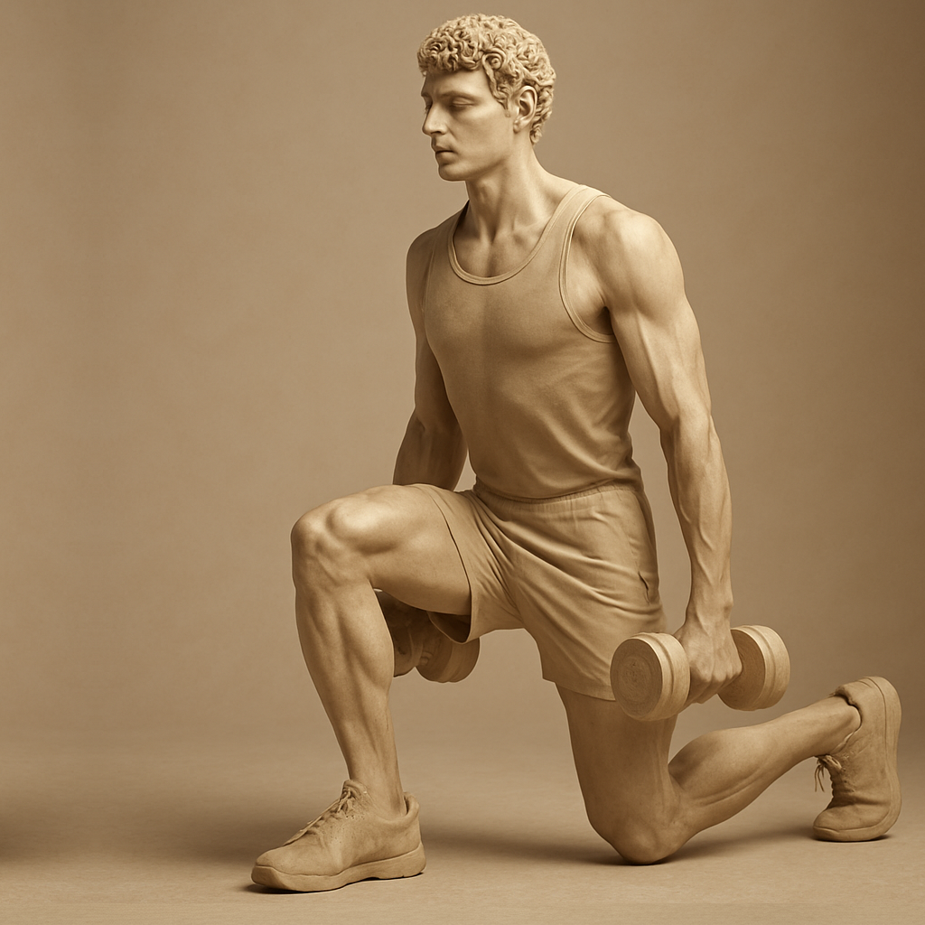 Dumbbell lunge exercise